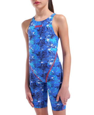 Dziewczęcy strój startowy Arena Girl's Powerskin ST Next LE Open Back Junior Splashy Multicolor 