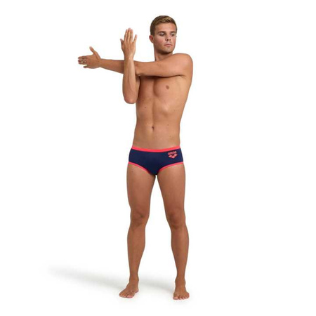 Slipy kąpielowe męskie Arena Men's One Briefs Swim Logo Big Logo Navy Fluo Red