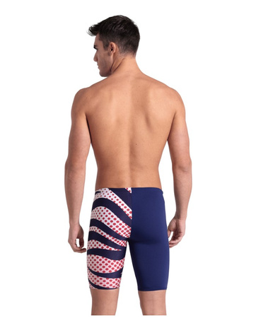 Kąpielówki męskie Arena Men's Multi Stripes Swim Jammer Navy White Multi