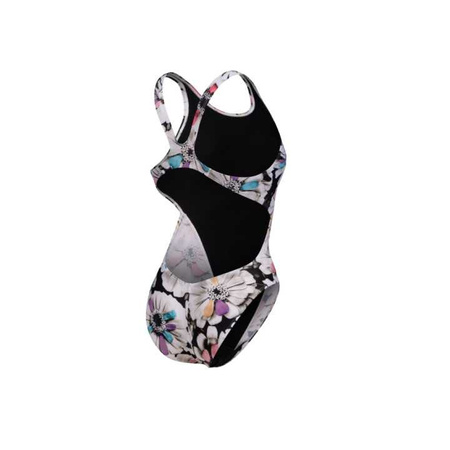 Strój kąpielowy damski Arena Women's Zinnia Party Swim Tech Back Black Multi