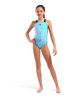 Strój kąpielowy dziewczęcy Arena Girl's Multi Colours Swimsuit V Back Water Multi Black