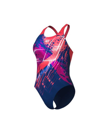 Strój kąpielowy damski Arena Women's Funny Spot V Back Navy Multi Calypso Coral