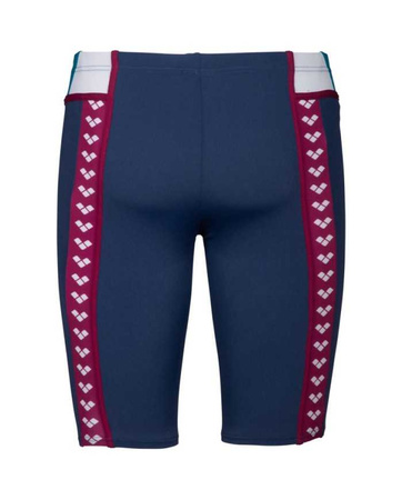 Kąpielówki męskie Arena Men's Icons Swim Jammer Panel Navy Blue Cosmo White Red Fandango