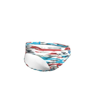 Kąpielówki slipy męskie Arena Men's Briefs Allover White Turquoise Multi