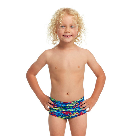 Kąpielówki spodenki na basen chłopięce Funky Trunks Car Stacker