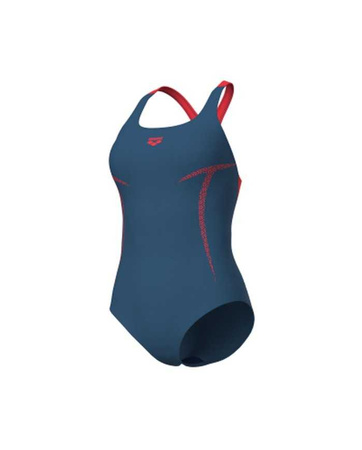 Strój kąpielowy damski Arena Women's Profile Pro Back Grey Blue Fluo Red
