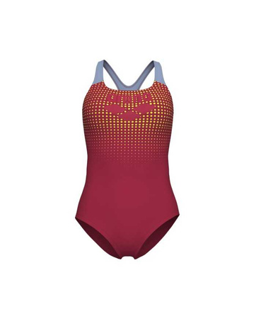 Strój kąpielowy damski Arena Women's Foggy Dots Swim Pro Back Red Onion Seafoam