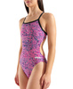 Strój kąpielowy damski Arena Women's Snakeskin Swimsuit Challenege Back Black Pink Multi