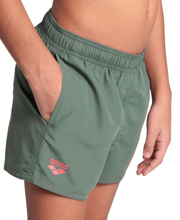 Szorty kąpielówki chłopięce Arena Boy's Beach Short Logo Sage Fluo Red