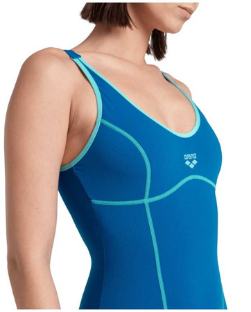Strój kąpielowy damski Arena Women's Tania Clip Back One Piece Blue Cosmo Water