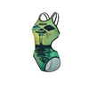 Strój kąpielowy damski Arena Women's One Double Cross Back Black Blue Cosmo Soft Green Multi