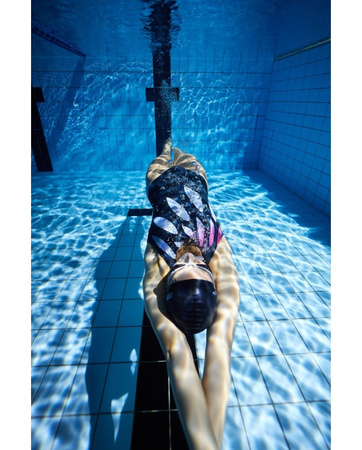 Strój kąpielowy damski Arena Women's Bodylift Guiliana Squared Back Night Grey Multi