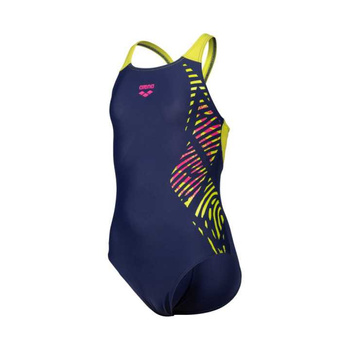 Strój kąpielowy dziewczęcy Arena Girl's Vortex Swimsuit V Back Navy Soft Green
