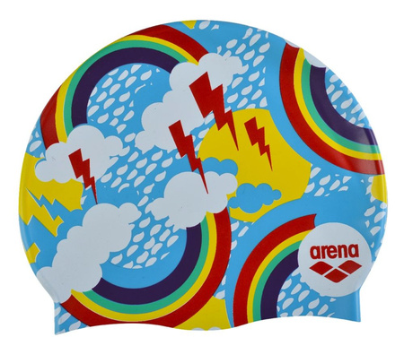 Czepek pływacki juniorski Arena Print Junior Rainbows Blue