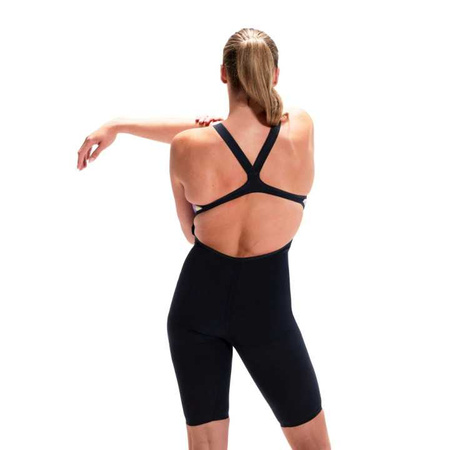 Strój startowy damski Speedo LZR Valor Kneeskin Open Back Afture Navy Miami Lilac