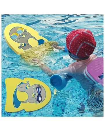 Deska i okularki do pływania treningowe na basen dla dzieci Seal Yellow