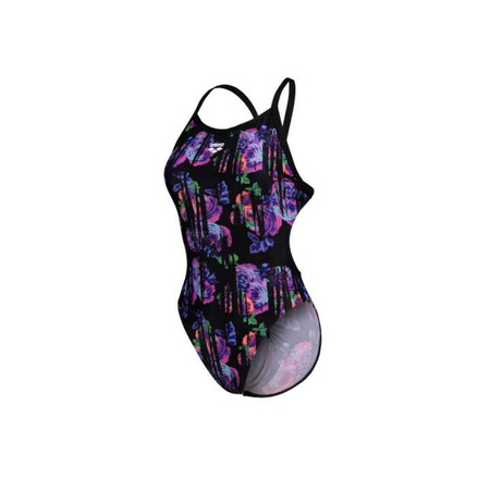 Strój kąpielowy damski Arena Women's Rose Texture Swimsuit X-Cross Back Multi Black