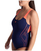 Strój kąpielowy damski Arena Women's Reflecting One Piece Navy Bright Coral