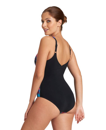 Strój kąpielowy damski Arena Women's Frida Wing Back One Piece Black Multi Black Broght Blue