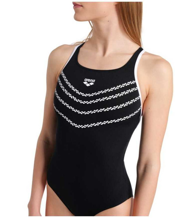 Strój kąpielowy damski Arena Women's Losange V Pro Back Black White