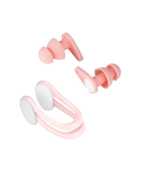 Zestaw akcesoriów pływackich Aqua-Sport zatyczki do uszu i klips na nos Aqua Calm Pink