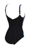 Strój kąpielowy damski Arena Women's Frida Wing Back One Piece Black Multi Black Broght Blue