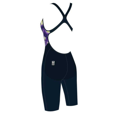 Strój startowy damski Speedo LZR Valor Kneeskin Open Back Afture Navy Miami Lilac