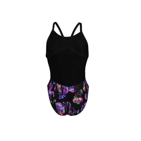 Strój kąpielowy damski Arena Women's Rose Texture Swimsuit X-Cross Back Multi Black