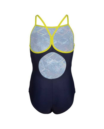 Strój kąpielowy dziewczęcy Arena Girll's Daly Swimsuit Light Drop Back Navy Soft Green Navy Multi
