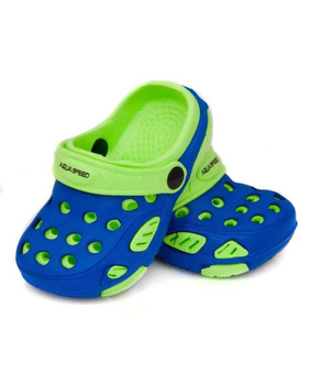 Klapki na basen dziecięce Aqua-Speed Junior Croksy Lido Blue Green