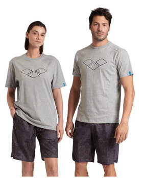 Koszulka Unisex Arena T-shirt Logo Cotton Medium Grey Heather Multi