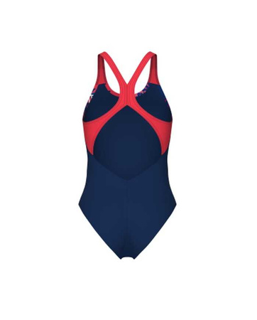 Strój kąpielowy damski Arena Women's Funny Spot V Back Navy Multi Calypso Coral