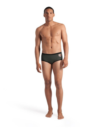 Spodenki kąpielowe męskie Arena Men's One Low Waist Short Big Logo Dark Sage Black