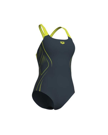 Strój kąpielowy damski Arena Women's Reflecting Swim Pro Back Asphalt Soft Green