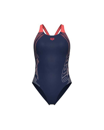 Strój kąpielowy damski Arena Women's Gleam V Back Navy Calypso Coral