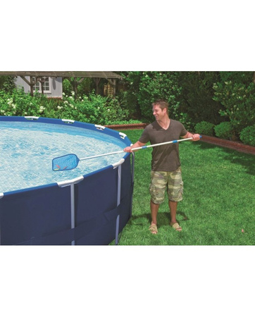 Sitko i kij teleskopowy do czyszczenia basenu