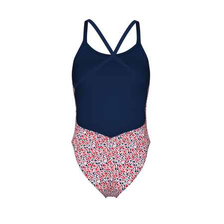 Strój kąpielowy damski Arena Women's Pebbles Swimsuit XCriss Cross Multi White Navy