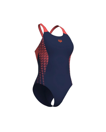 Strój kąpielowy damski Arena Women's Openings V Back Navy Calypso Coral