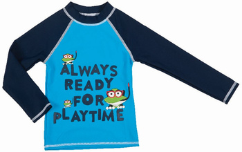 Koszulka kąpielowa chłopięca Arena Boy's Water Tribe UV L/S Tee Turquoise Navy