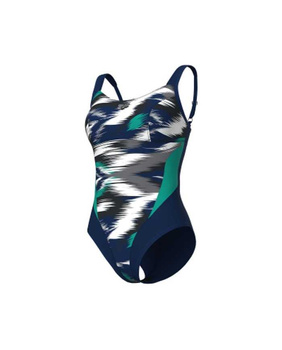 Strój kąpielowy damski Arena Women's Bodylift Jennifer Strap Back Navy Multi Bali Green