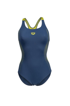 Strój kąpielowy damski Arena Women's Swim Pro Back Graphic Grey Blue Soft Green