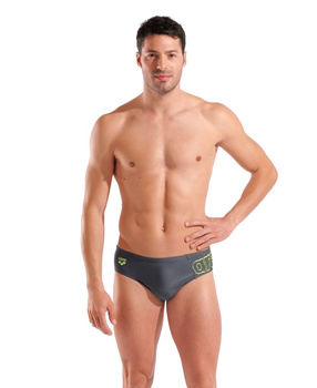 Kąpielówki slipy męskie Arena Men's Scratchy Swim Briefs Asphalt