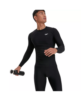 Koszulka długi rękaw do pływania męska Speedo Rash Top Black