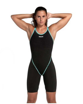 Strój startowy damski Arena Women's Powerskin Primo Sl Open Back Black Teal