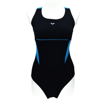 Strój kąpielowy damski Arena Women's Bodylift Vivein Light Cross Back One Piece Black Turquoise