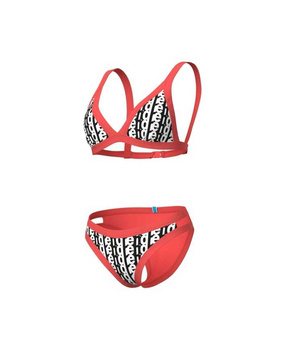 Strój kąpielowy damski Arena Women's Bikini Triangle Monogram White Multi Calypso