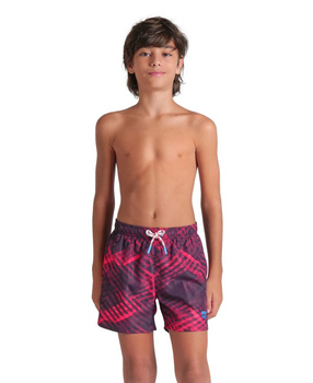 Kąpielówki szorty chłopięce Arena Boy's Water Prints Beach Boxer Ao Junior Dark Purple Multi