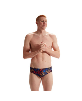 Kąpielówki męskie slipy kąpielowe Speedo Allover Digital Blue Red
