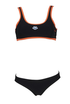 Strój kąpielowy damski Arena Women's Team Stripe Top Two Pieces Black Floreale