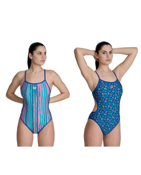 Strój kąpielowy damski Arena Women's Reversible Swimsuit Challenge Back Royal Multi